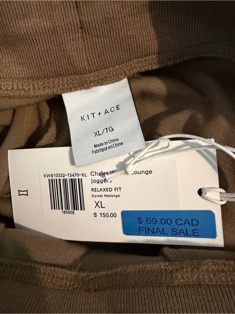 KIT AND ACE Chalet Waffle Elastic Waist Lounge Joggers minimalist Athleisure - Picture 4 of 5